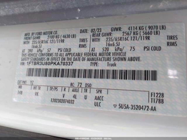 1FTBR3U80PKA70337 Ford Transit-250 Cargo Van