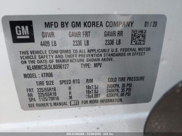 KL4MMCSL5LB096127 Buick Encore Gx Awd Preferred