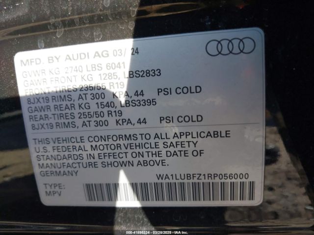 WA1LUBFZ1RP056000 Audi Q4 E-tron Premium Plus 55 Quattro