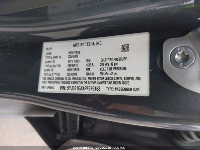 5YJ3E1EAXPF679163 Tesla Model 3 Rear-wheel Drive