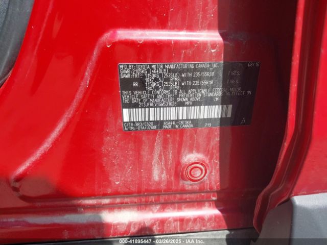 2T3JFREV1GW531628 Toyota RAV4 SE