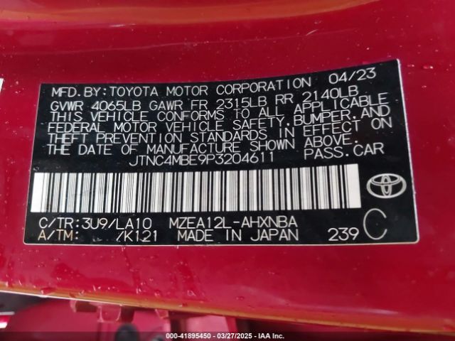 JTNC4MBE9P3204611 Toyota Corolla Xse