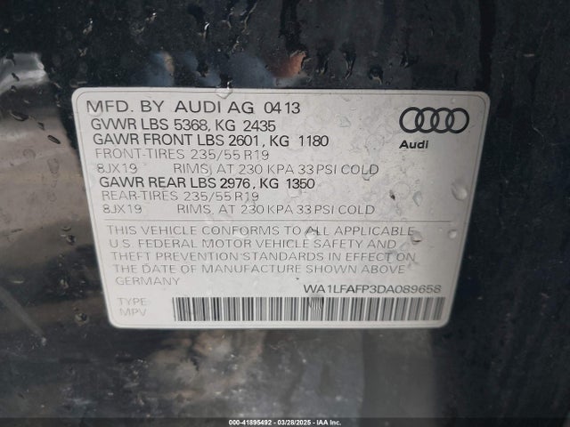 2013 AUDI Q5 WA1LFAFP3DA089658 Photo 8