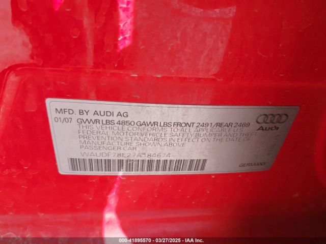 2007 AUDI A4 WAUDF78E27A184674 Photo 8