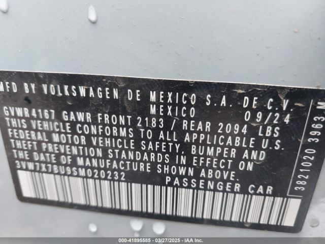 3VW7X7BU9SM020232 Volkswagen Jetta 1.5t Se