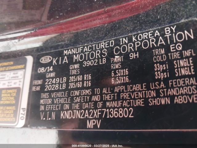 KNDJN2A2XF7136802 KIA Soul