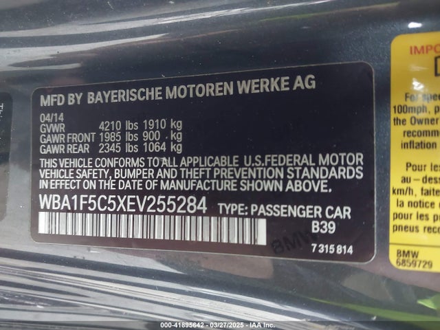 WBA1F5C5XEV255284 BMW 228I