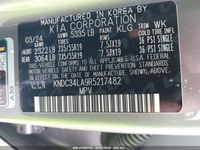 KNDC34LA9R5217482 KIA Ev6 Wind