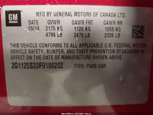 2015 CHEVROLET IMPALA 2G1125S33F9100202 Photo 8