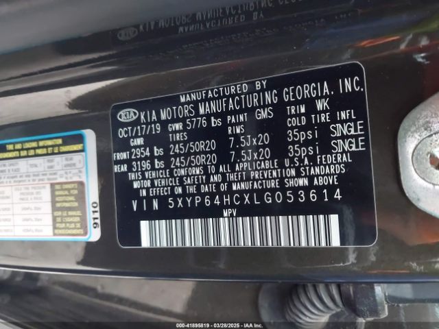 5XYP64HCXLG053614 KIA Telluride S