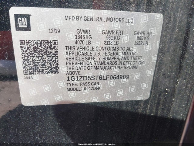 1G1ZD5ST6LF064909 Chevrolet Malibu Fwd Lt
