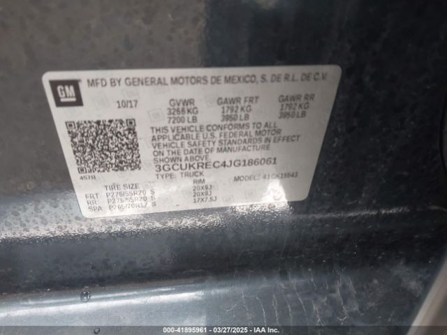 3GCUKREC4JG186061 Chevrolet Silverado 1500 2lt