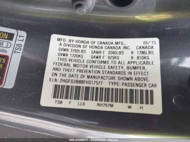 2HGFG3B88FH517577 Honda CIVIC EX