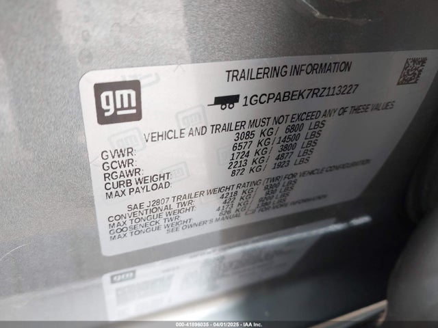1GCPABEK7RZ113227 Chevrolet Silverado 1500 2wd  Short Bed Custom