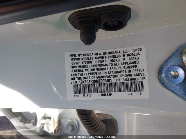 19XFC1F38ME000401 Honda CIVIC EX
