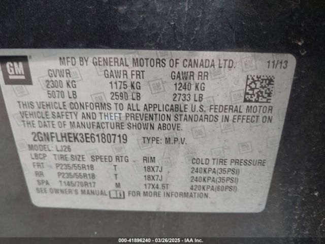 2GNFLHEK3E6180719 Chevrolet Equinox Ltz