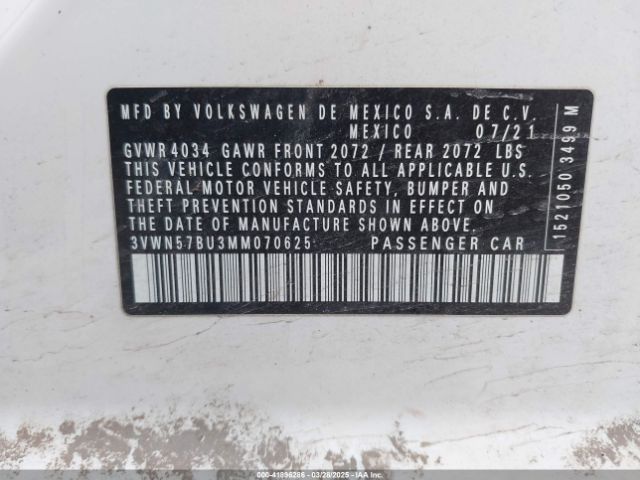 3VWN57BU3MM070625 Volkswagen Jetta 1.4t R-line/1.4t S