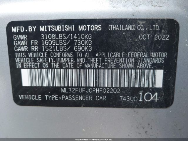 2023 MITSUBISHI MIRAGE G4 ML32FUFJ0PHF02202 Photo 8