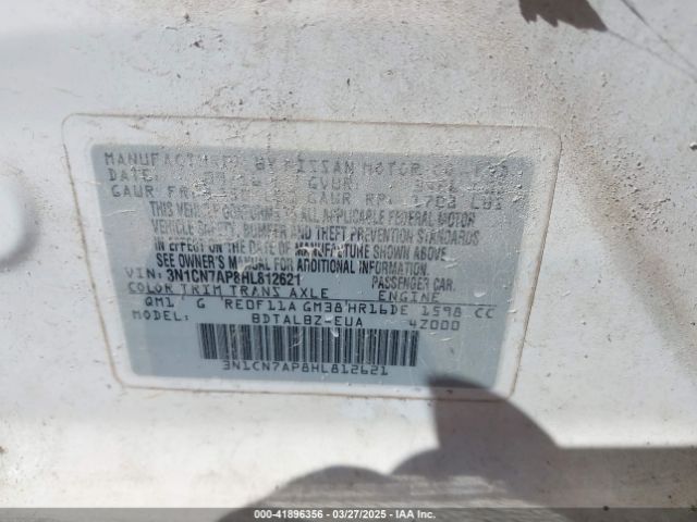 3N1CN7AP8HL812621 Nissan Versa