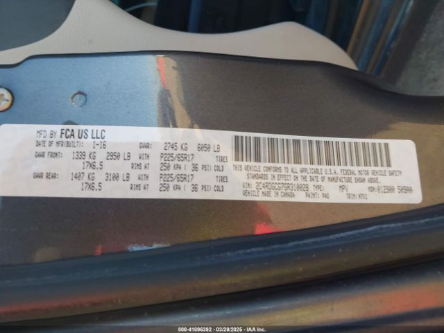 2016 DODGE GRAND CARAVAN 2C4RDGCG7GR310028 Photo 8
