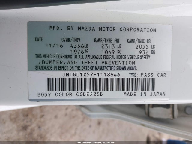 JM1GL1X57H1118646 Mazda Mazda6 Grand Touring