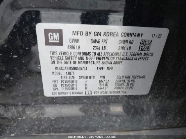 KL4CJASM5NB565754 Buick Encore Fwd Preferred