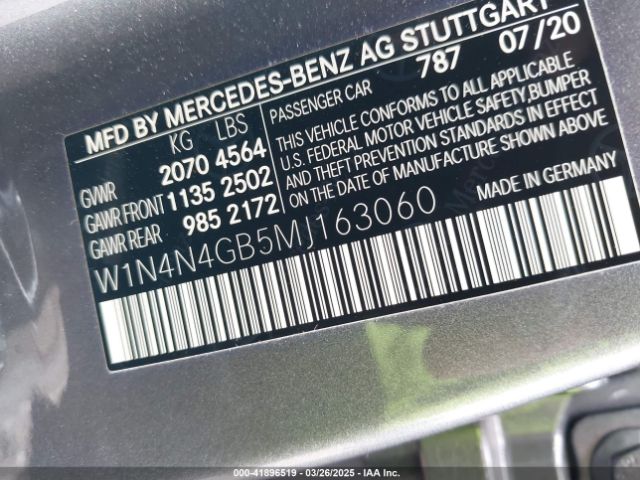 W1N4N4GB5MJ163060 Mercedes-Benz GLA 250