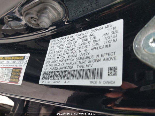 2HKRW5H36JH427608 Honda CR-V LX
