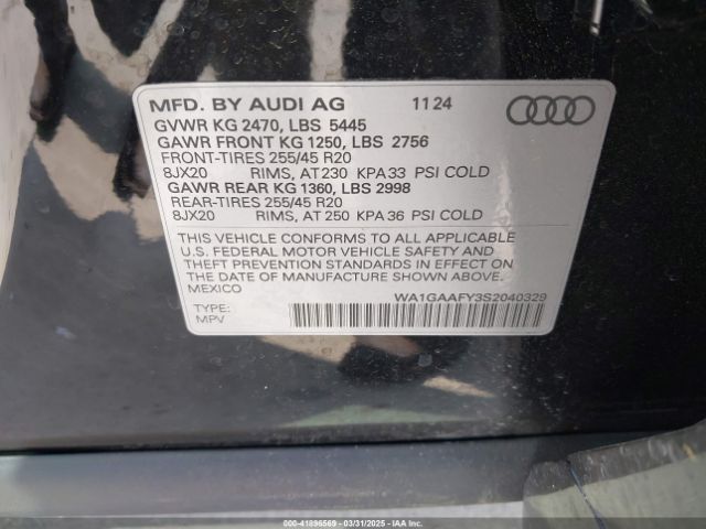 2025 AUDI Q5 WA1GAAFY3S2040329 Photo 8