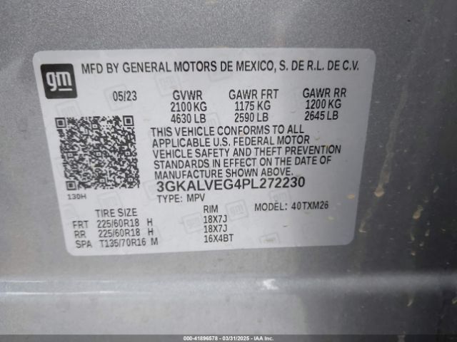 3GKALVEG4PL272230 GMC Terrain Awd Slt
