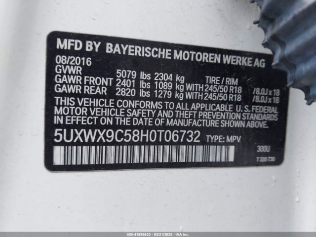 5UXWX9C58H0T06732 BMW X3 Xdrive28i