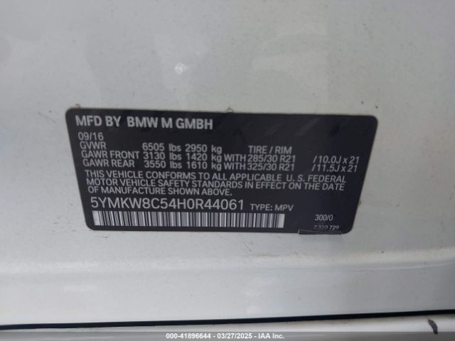 5YMKW8C54H0R44061 BMW X6 M