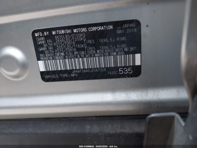 JA4AT3AA6JZ067326 Mitsubishi Eclipse Cross Es