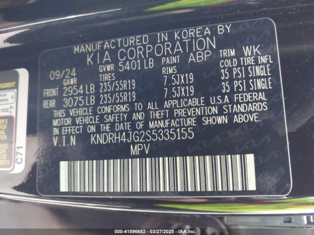KNDRH4JG2S5335155 KIA Sorento Hybrid Ex