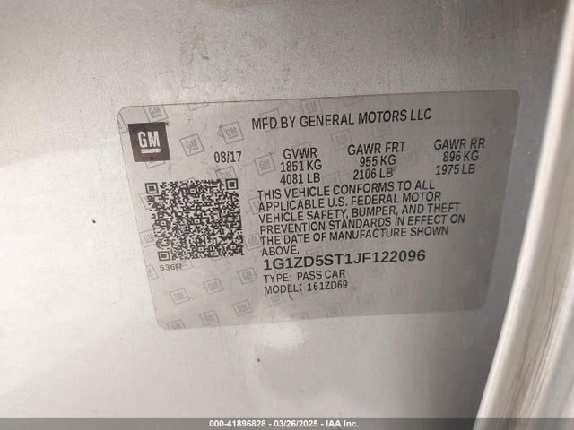 1G1ZD5ST1JF122096 Chevrolet MALIBU LT
