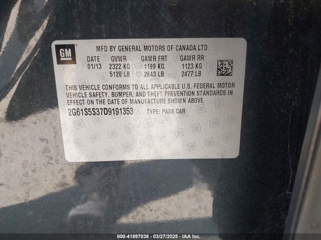 2013 CADILLAC XTS 2G61S5S37D9191353 Photo 8