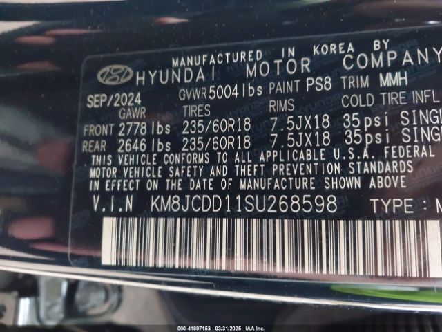 2025 HYUNDAI TUCSON HYBRID KM8JCDD11SU268598 Photo 8
