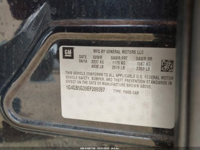 1G4GB5G39EF288087 Buick Lacrosse Leather Group