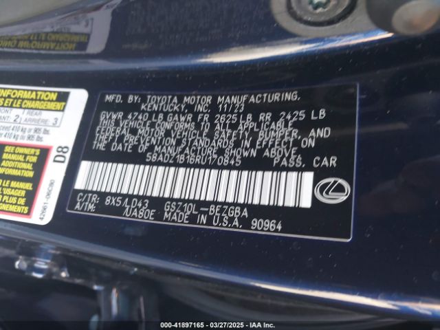 58ADZ1B16RU170845 Lexus ES 350