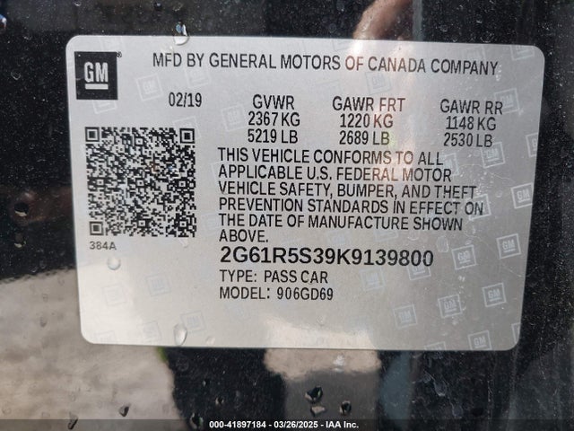 2019 CADILLAC XTS 2G61R5S39K9139800 Photo 8