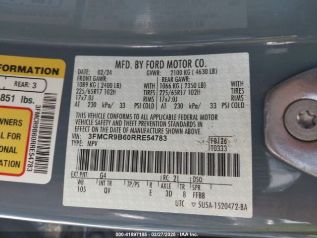 3FMCR9B60RRE54783 Ford Bronco Sport Big Bend