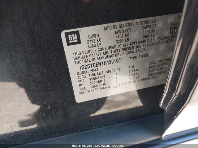 1GCGTCEN1H1291061 Chevrolet Colorado Lt