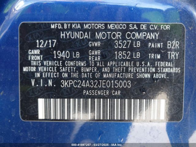 3KPC24A32JE015003 Hyundai Accent