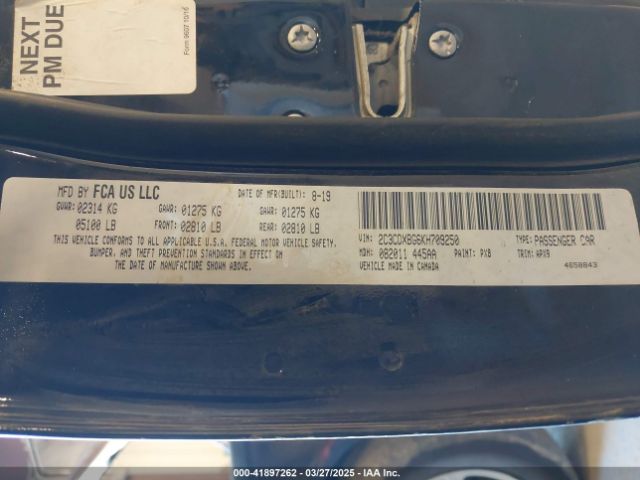 2C3CDXBG6KH709250 Dodge Charger Sxt Rwd