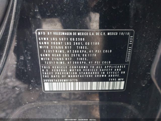 3VV0B7AX9KM019775 Volkswagen Tiguan 2.0t S