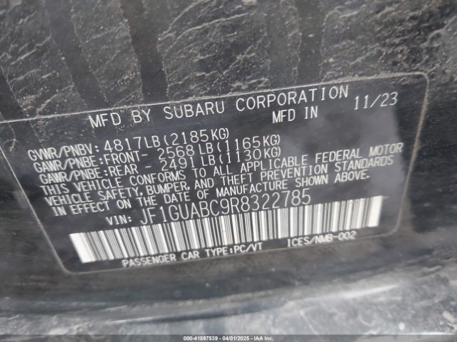 JF1GUABC9R8322785 Subaru Impreza Base 5-door