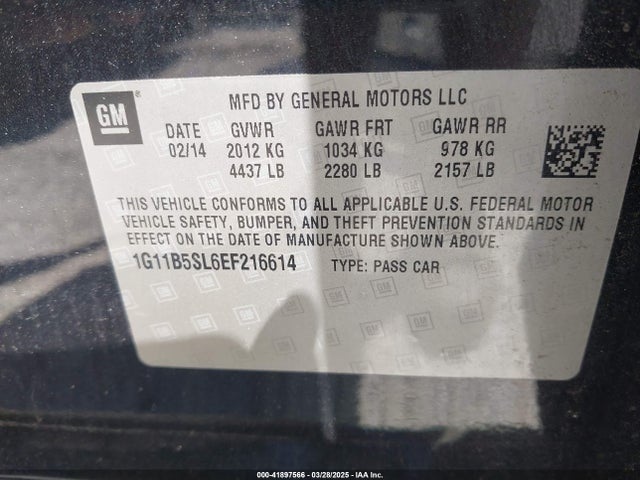 Chevrolet Malibu 1ls 2014 1G11B5SL6EF216614 Image 9