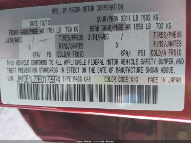 JM1DE1LZ3E0173974 Mazda Mazda2 Touring