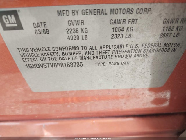2008 CADILLAC CTS 1G6DV57V880188735 Photo 8