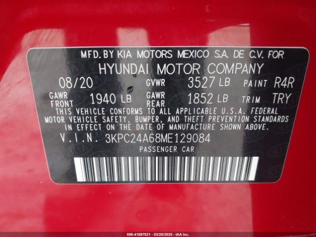 3KPC24A68ME129084 Hyundai ACCENT SE